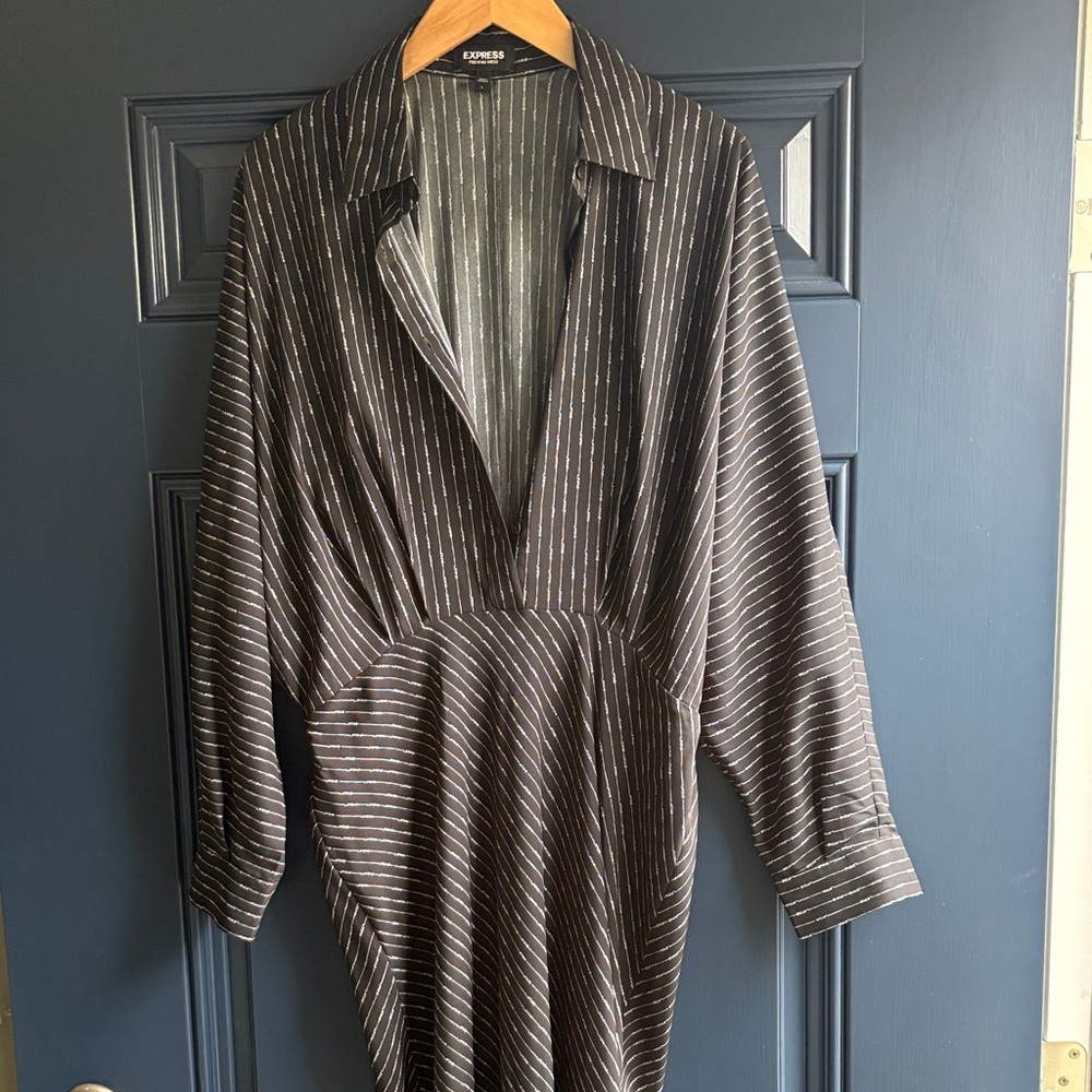Express Black and White Pinstripe Dress